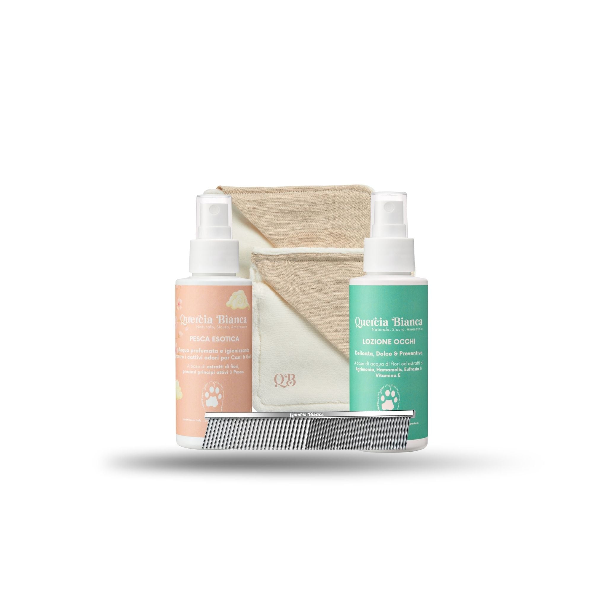 Kit Primavera | Profumo Animali Domestici + Lozione Detergente Occhi + Pad + Pettine