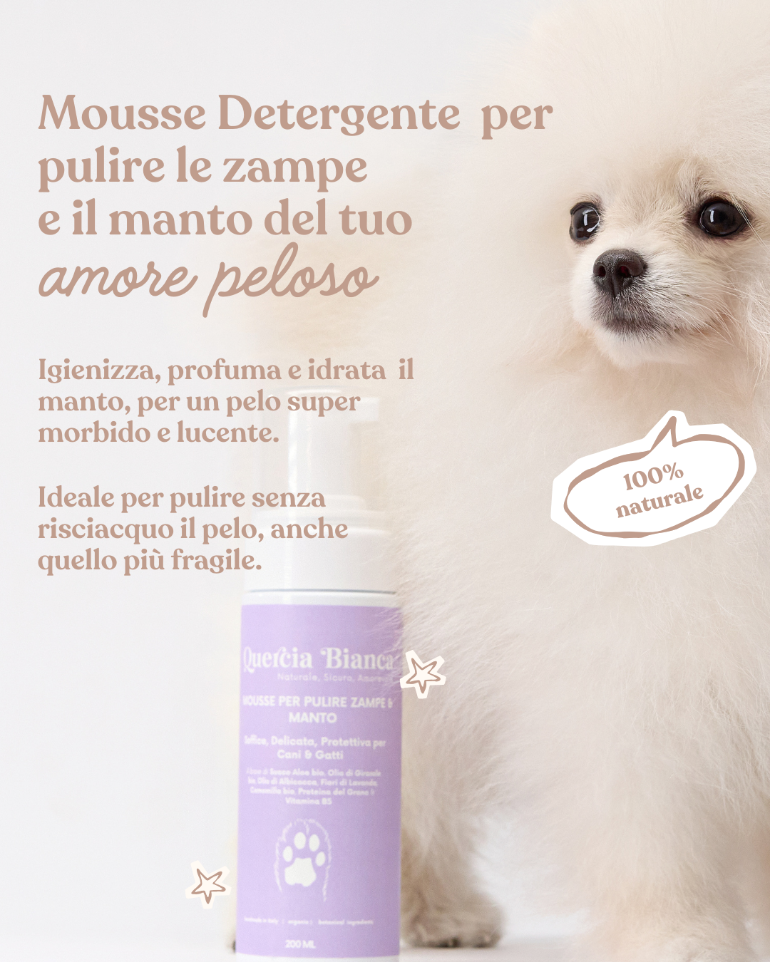 Mousse Detergente per le Zampe e Manto