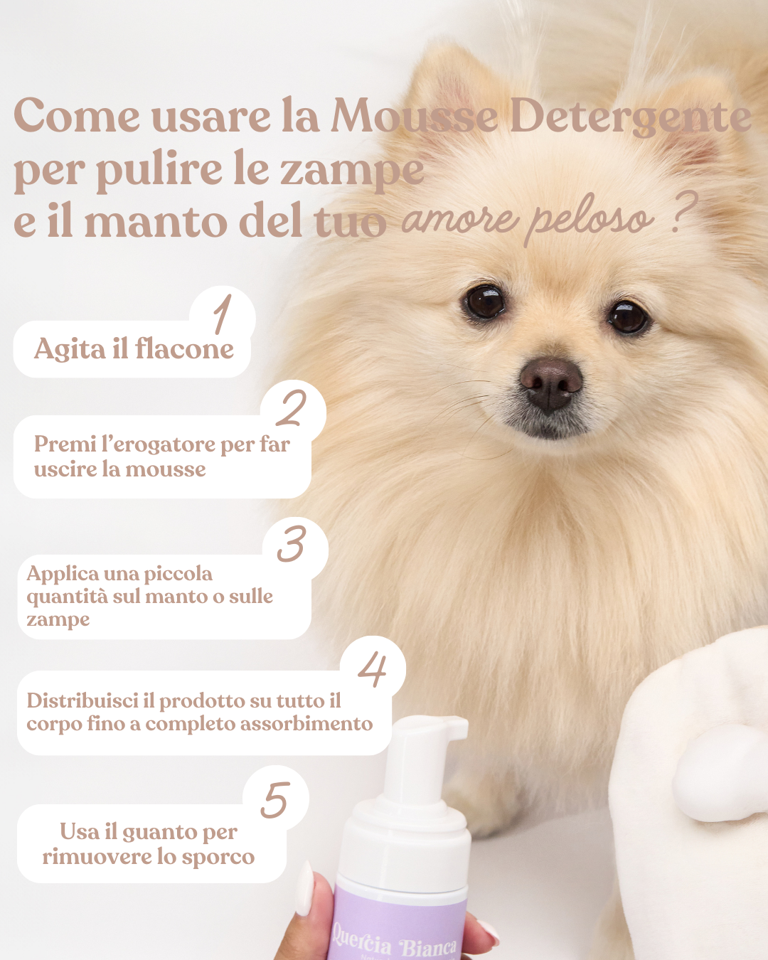 Mousse Detergente per le Zampe e Manto