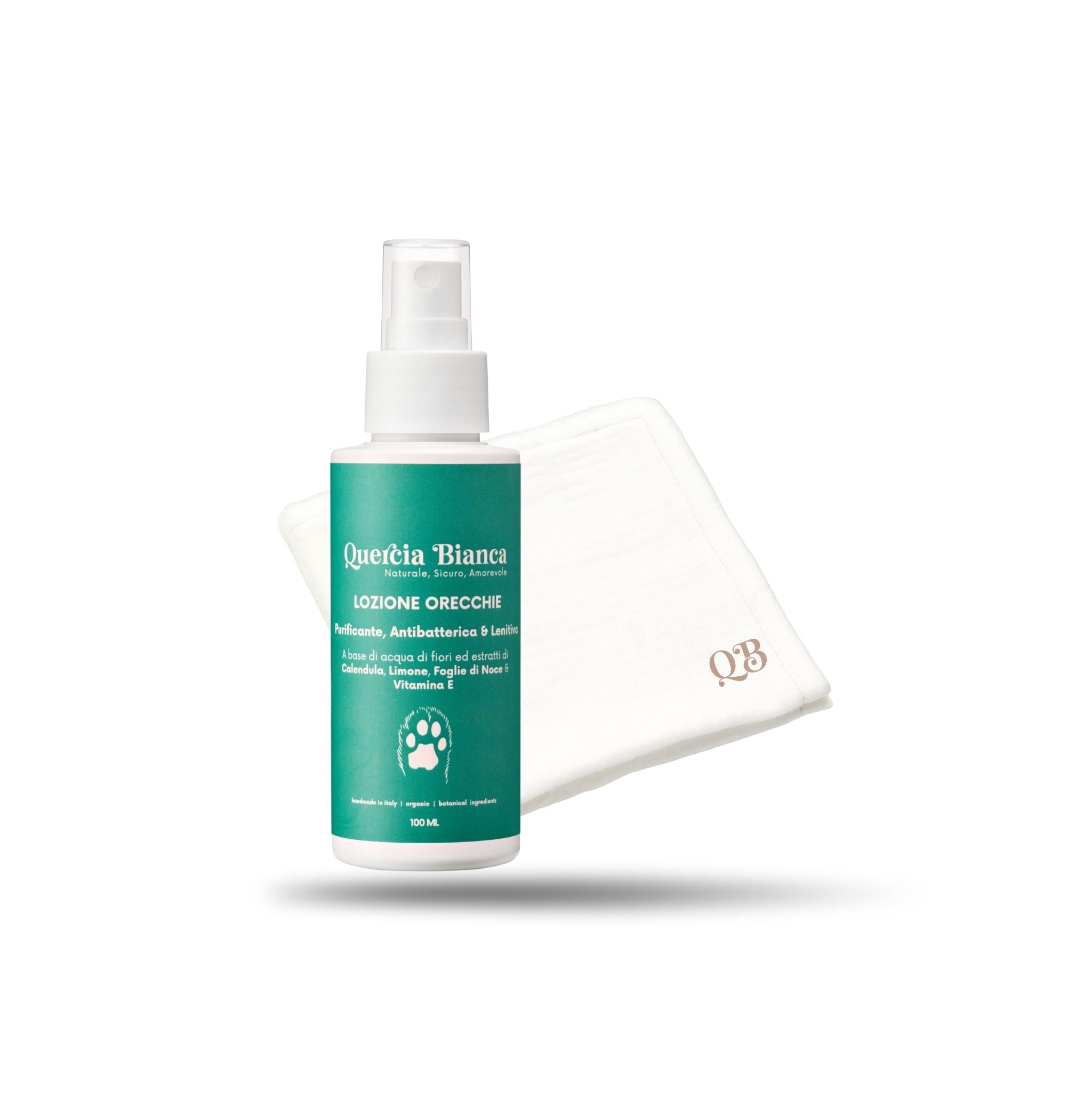 Kit essenziale per la cura giornaliera delle orecchie | Lozione Detergente Orecchie + Mini Asciugamano in mussola